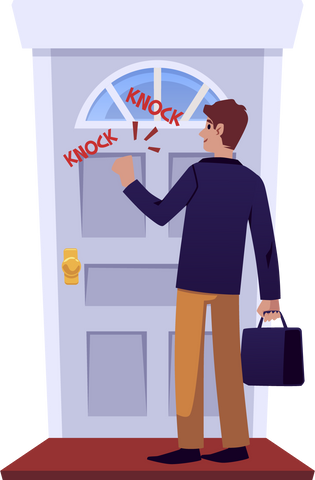 man knocking on door